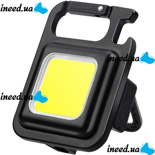  Карманный фонарик брелок Bailong SH-J031-SWS COB 240 LED с магнитом и карабином, Аккумуляторный водонепроницаемый мини фонарь на ключи с открывалкой