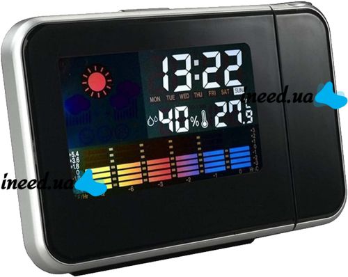 Настольные часы с проектором времени Kronos DS-8190 метеостанция  Color Screen Calendar