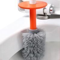 Туалетный ершик Toilet brush AND-7-10 с силиконовой плоской щеткой для чистки унитаза с креплением на стену, Навесной ёршик 40x10,5x9,7 см Белый