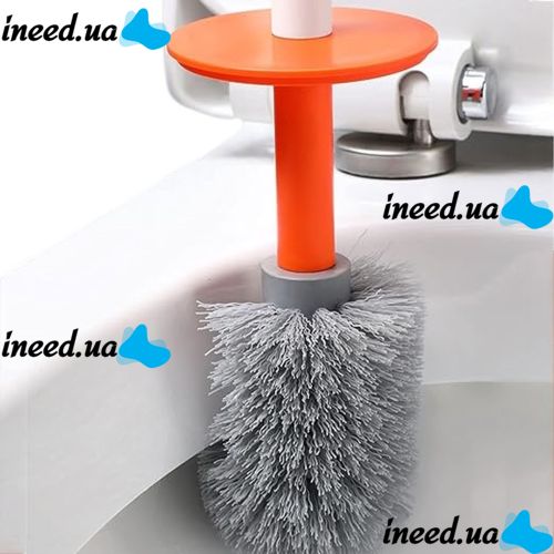 Туалетный ершик Toilet brush AND-7-10 с силиконовой плоской щеткой для чистки унитаза с креплением на стену, Навесной ёршик 40x10,5x9,7 см Белый
