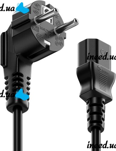 Сетевой шнур питания для PC компьютера и ноутбука 220-250V 10A 1.5 м, Кабель для блока питания, монитора
