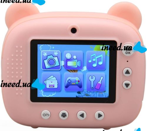 Kids DIY Instant Digital Camera M3 3 in 1 Polaroid digital camera for photos and videos on battery Pink