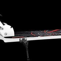 Двухколёсный складной самокат Scooter 888 BT-3 белый с подножкой и регулировкой высоты для подростков 110 кг, Городской прямой самокат колеса 200мм