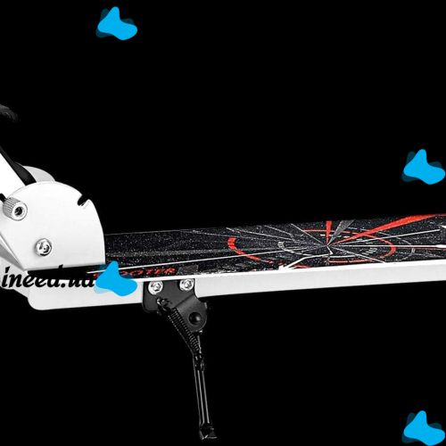 Двухколёсный складной самокат Scooter 888 BT-3 белый с подножкой и регулировкой высоты для подростков 110 кг, Городской прямой самокат колеса 200мм