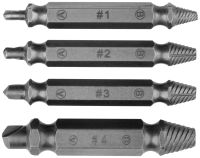 Набор экстракторов бит Easy Out Tool S2 4 шт в коробке, двухсторонние насадки для выкручивания сломанных, слизанных саморезов и болтов на шуруповерт