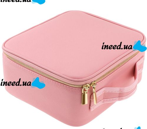 Органайзер для хранения косметики Niceland Beauty box MAG-590 с ручкой для переноски, Дорожная водонепроницаемая косметичка, бьюти кейс Розовая