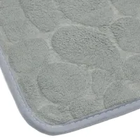 Антискользящий коврик Homytex 60x40см с 3d эффектом камней в ванную, Водопоглощающий ковер Камни для впитывания влаги для ванной комнаты Серый