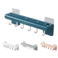 Многофункциональный навесной самоклеящийся держатель Tool Holder для кухонных ножей с крючками, Настенная подставка для столовых приборов на кухню