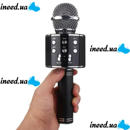 Wireless Karaoke Microphone WSTER WS-858 Bluetooth USB AUX FM with Built-in Speaker 5W, Bluetooth Microphone with Volume Control Q858 for Singing