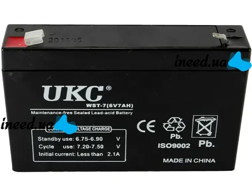 Гелевый аккумулятор Gel BATTERY UKC 6V 7A свинцово кислотная аккумуляторная батарея