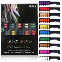 Набор мелков расчесок Hair chalk 10 шт с разноцветными красителями для окрашивания волос, Разноцветные мелки для окраски детей и взрослых