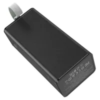 Внешний аккумулятор с быстрой зарядкой Power Bank Hoco J86 40000mAh 22.5W, Портативная батарея повербанк Хоко 18W с фонариком и ремешком Черный