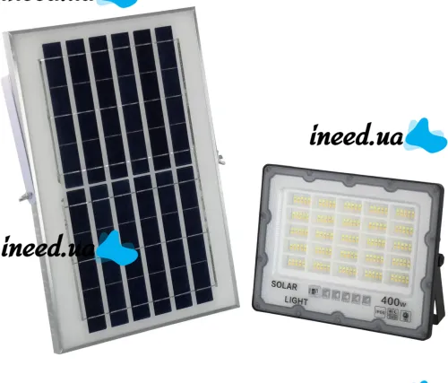 Уличный настенный светильник прожектор Solar Wall Lamp JX-007 400W на солнечной батарее с пультом, Фонарь с датчиком движения и солнечной панелью
