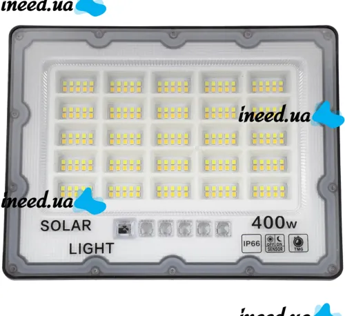 Уличный настенный светильник прожектор Solar Wall Lamp JX-007 400W на солнечной батарее с пультом, Фонарь с датчиком движения и солнечной панелью