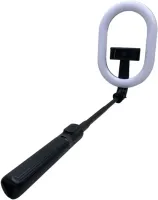 Телескопическая селфи палка тренога Selfie Stick A8 с кольцевой LED лампой для селфи, Монопод 100 см с подсветкой с держателем для телефона и пультом