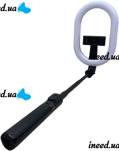Телескопическая селфи палка тренога Selfie Stick A8 с кольцевой LED лампой для селфи, Монопод 100 см с подсветкой с держателем для телефона и пультом