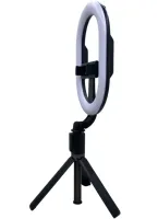 Телескопическая селфи палка тренога Selfie Stick A8 с кольцевой LED лампой для селфи, Монопод 100 см с подсветкой с держателем для телефона и пультом