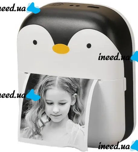 Детский беспроводной мини термопринтер Penguin GM05 для печати фотографий и этикеток, блютуз принтер Пингвин с термопечатью A8 для Android IOS