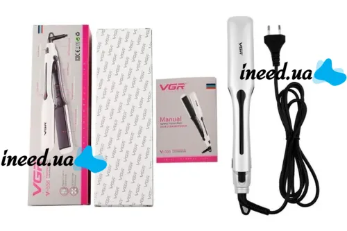 Professional Curling Iron Straightener VGR V-556 for Straightening and Curling Hair with 55W LED Display, Hair Styling Tongs V 556 White
