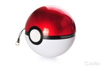 Портативное зарядное устройство Power Bank 10000 mAh в виде Pokeball, в форме Покебол из Мультфильма Pokemon