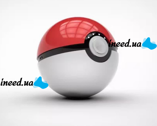 Портативное зарядное устройство Power Bank 10000 mAh в виде Pokeball, в форме Покебол из Мультфильма Pokemon