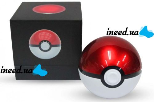 Портативное зарядное устройство Power Bank 10000 mAh в виде Pokeball, в форме Покебол из Мультфильма Pokemon