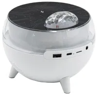 Настольная смарт колонка проектор RGB Starry Sky BT-2203 с диско шаром и беспроводной зарядкой Аккумуляторный Bluetooth ночник с подсветкой ZQS2226
