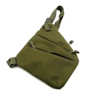 Тактическая нагрудная сумка мессенджер Cross Body Оливковая однолямочная водонепроницаемая мужская барсетка через плечо, кобура олива Кросс боди, Хаки