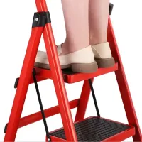 Folding one-way stepladder Forte LFD131TB 4-step ladder up to 150 kg, four-step family stepladder Technologist 152x50 cm for Home