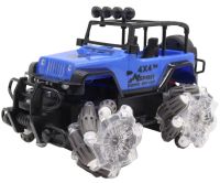 Детская машинка джип Yuqi Off Road с пультом управления с фигурными колесами, Аккумуляторный внедорожник 1:16 на радиоуправлении для детей Синий