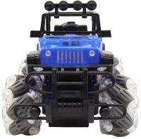 Детская машинка джип Yuqi Off Road с пультом управления с фигурными колесами, Аккумуляторный внедорожник 1:16 на радиоуправлении для детей Синий