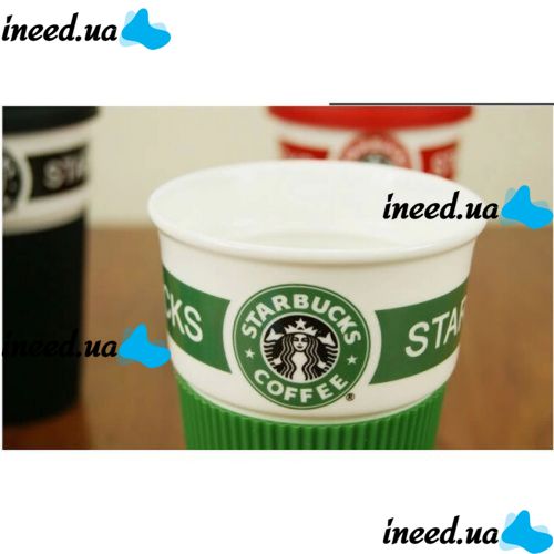 Чашка керамическая кружка StarBucks Green зеленая стакан для кофе, чая, горячих напитков Star Bucks