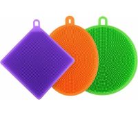 Универсальный кухонный набор силиконовых губок щеток Better Sponge из 3 штук для мытья посуды, Универсальные щетки губки 3в1 для уборки дома