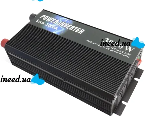 Автомобильный инвертор напряжения UKC SSK SSA-3000A 12V-220V 3000W с функцией плавного пуска, авто преобразователь напряжения тока 12В 220В 3000Вт