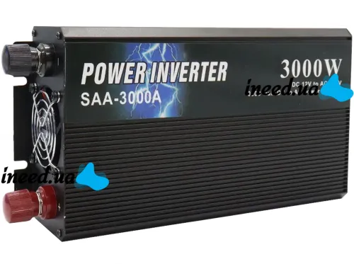 Автомобильный инвертор напряжения UKC SSK SSA-3000A 12V-220V 3000W с функцией плавного пуска, авто преобразователь напряжения тока 12В 220В 3000Вт