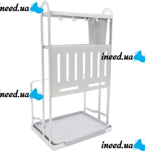 Кухонный органайзер сушилка Kitchen Rack CW-2001H для хранения и сушки столовых приборов, Подставка стеллаж для посуды досточки и ножей Серебристый