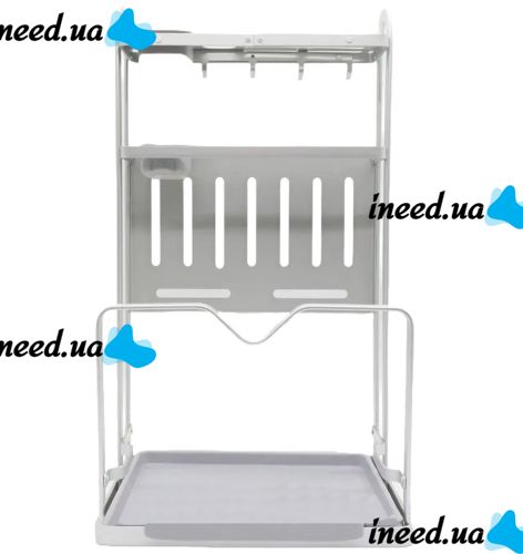 Кухонный органайзер сушилка Kitchen Rack CW-2001H для хранения и сушки столовых приборов, Подставка стеллаж для посуды досточки и ножей Серебристый