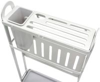 Кухонный органайзер сушилка Kitchen Rack CW-2001H для хранения и сушки столовых приборов, Подставка стеллаж для посуды досточки и ножей Серебристый