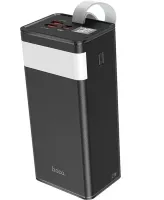 Внешний аккумулятор с быстрой зарядкой Power Bank Hoco J89A 60000mAh 22.5W, Портативная батарея повербанк Хоко 18W с фонариком и ремешком Черный
