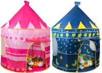 Children's Play Tent Tent Beautiful Cubby house 135X105CM Folding Game Lock Wigwam for Games with Carrying Bag Princess Pink Castle