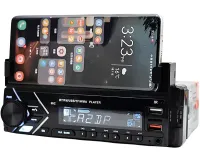 Автомагнитола плеер 1Din Pioneer MP3 7001 BT с держателем для телефона, Автомобильная Bluetooth магнитола с микрофоном проигрыватель USB SD Черная