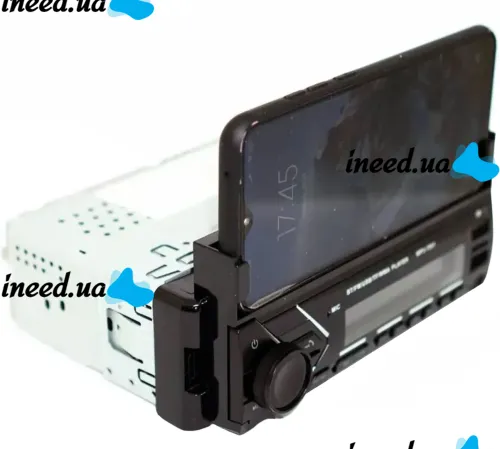 Автомагнитола плеер 1Din Pioneer MP3 7001 BT с держателем для телефона, Автомобильная Bluetooth магнитола с микрофоном проигрыватель USB SD Черная