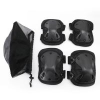 Eagle KN-04 Black, adjustable elbow and knee protectors, military, tactical impact resistant with quick reset