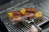 Универсальная решетка гриль для мангала Broil King MAG-770 32x22 см со съемной ручкой, Корзина сетка для барбекю из нержавеющей стали Серебристая