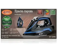 Bitek BT-1297B Wireless Steam Iron 3 modes with ceramic soleplate for ironing clothes, Cordless Iron 3000W with Cordless Base Blue