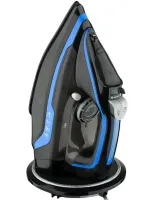 Bitek BT-1297B Wireless Steam Iron 3 modes with ceramic soleplate for ironing clothes, Cordless Iron 3000W with Cordless Base Blue