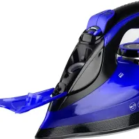 Electric steam iron Bitek BT-1321B 3 modes with ceramic soleplate for ironing Vitek clothes for laundry with self-cleaning function from the mains Blue