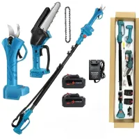 Набор электроинструментов Makita 24V 3в1 аккумуляторный секатор DUP365 пила DUC155Z и телескопический удлинитель 130-201 см Макита с 2 аккумуляторами