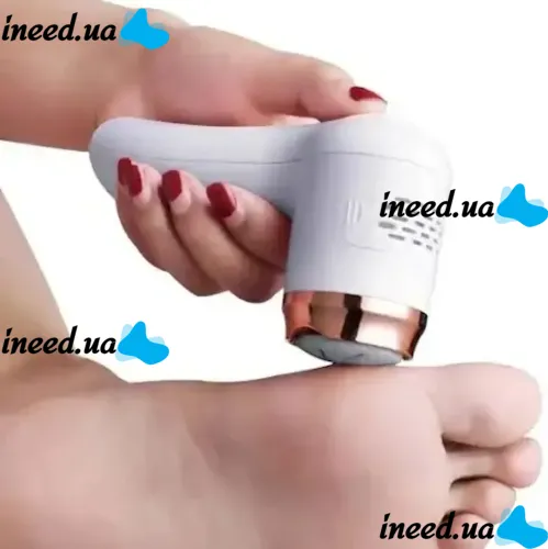 Беспроводная пемза Callus Remover Y2023-1 для чистки пяток и удаления мозолей, Шлифовальная пилка с 2 насадками для удаления грубой кожи Белая