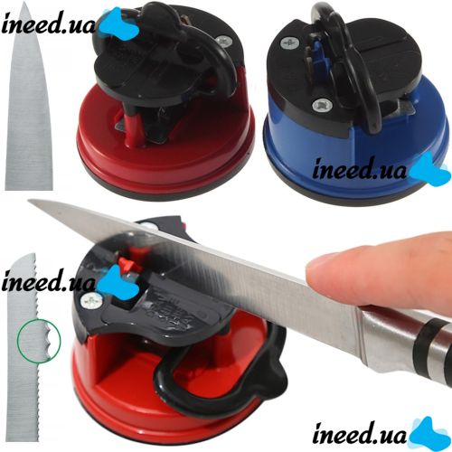 Точилка для ножей Knife Sharpener with Suction Pad механическая ножеточка профессиональный пластиковый станок для заточки кухонных ножниц на присоске